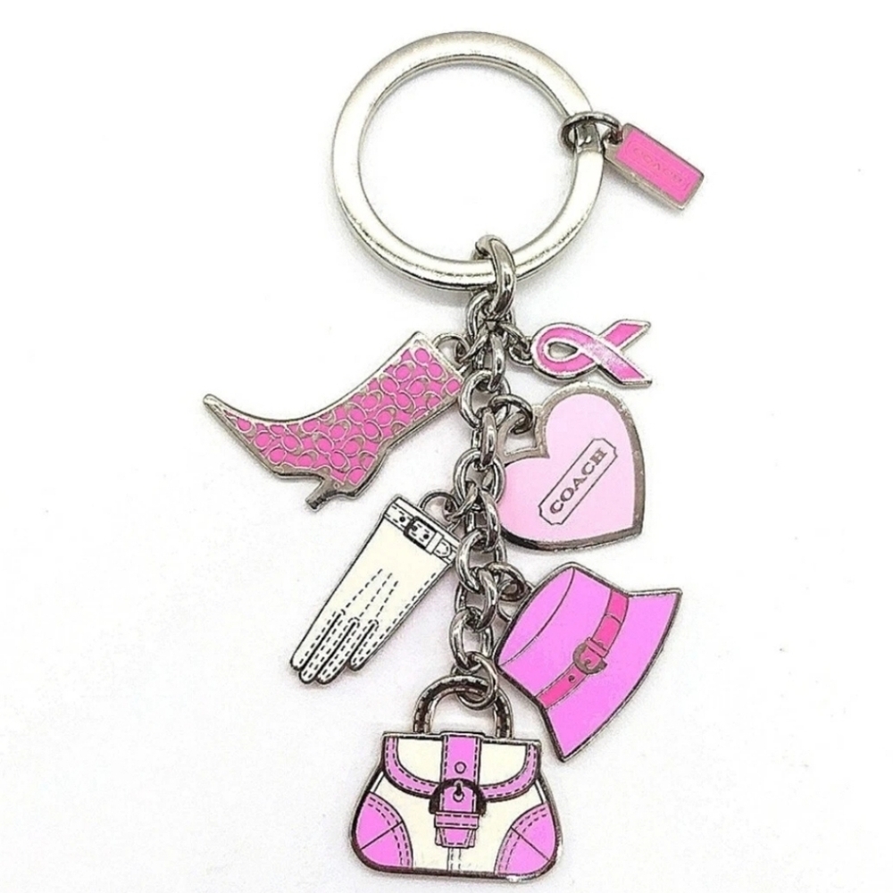 Vintage COACH Multi Charm Keychain Fob – Pink Mix Purse Charm